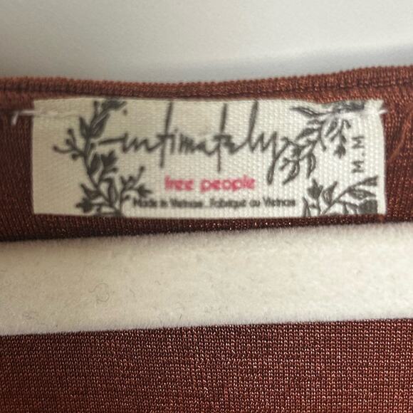 Free People Turnt Thong Bodysuit in Mesa Brown Size Medium Gently Used Boho Fall - Picture 3 of 5